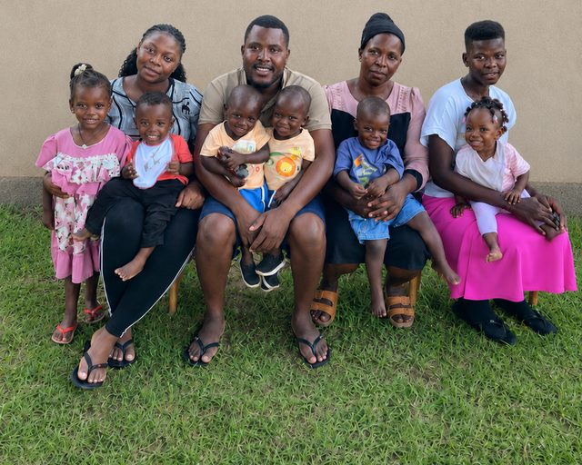 Caregivers with the children