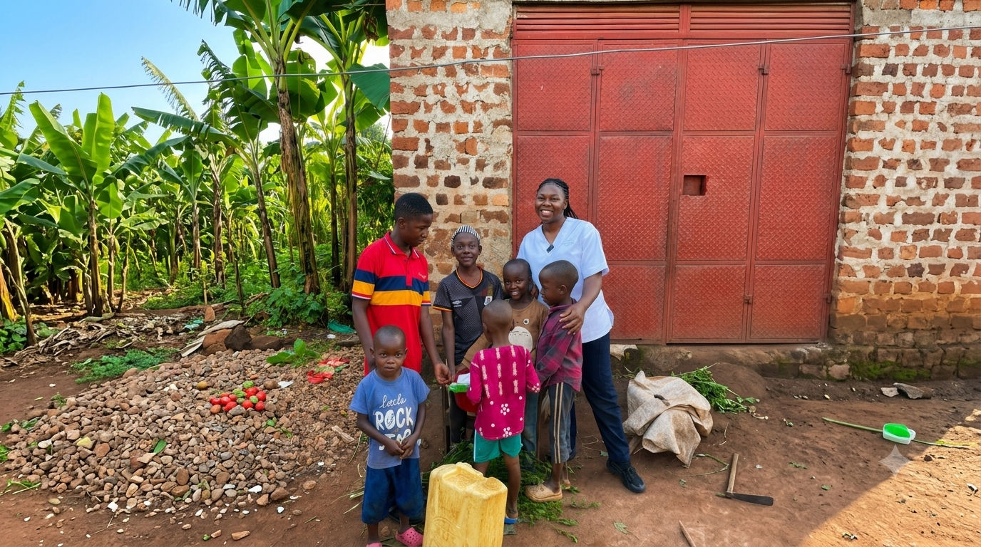 Sharing food with families in the community